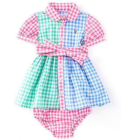 Ralph Lauren Baby Girls 3-24 Months Short-Sleeve Gingham-Printed Poplin Shirtdress