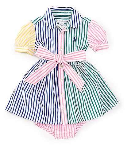 Ralph Lauren Baby Girls 3-24 Months Short Sleeve Striped Fun Shirtdress