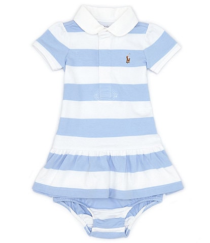 Ralph Lauren Baby Girls 3-24 Months Short Sleeve Striped Jersey Rugby Dress