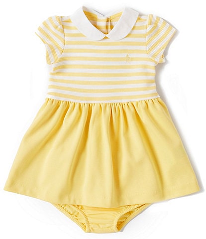 Ralph Lauren Baby Girls 3-24 Months Short-Sleeve Striped Ottoman/Ponte Dress