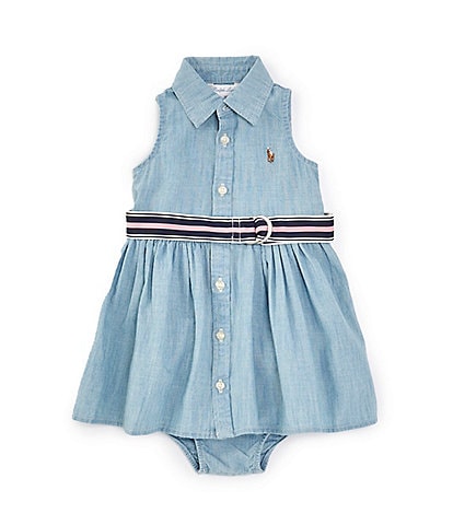 Ralph Lauren Baby Girls 3-24 Months Sleeveless Chambray Shirt Dress