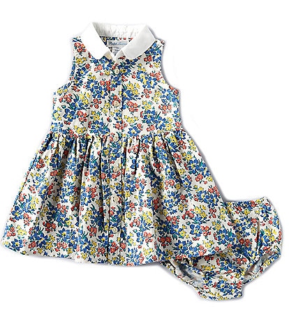 Ralph Lauren Baby Girls 3-24 Months Sleeveless Floral Oxford Shirt Dress