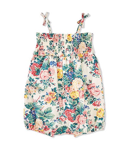 Ralph Lauren Baby Girls 3-24 Months Sleeveless Floral Smocked Bubble Romper