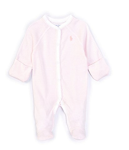 Ralph Lauren Baby Girls Newborn-9 Months Long-Sleeve Polo Footie Coverall