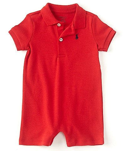Ralph Lauren Childrenswear Baby Boys 3-24 Months Short-Sleeve Polo Interlock Shortall
