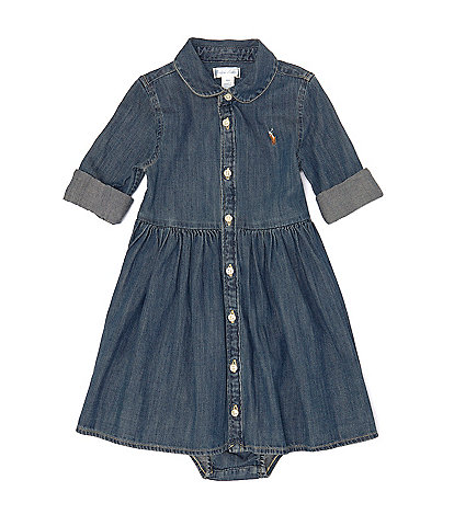 Ralph Lauren Baby Girls 3-24 Months Denim Shirt With Bloomers Dress