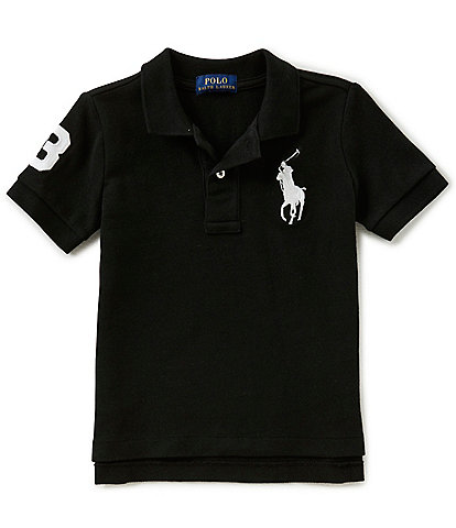 Polo Ralph Lauren Little Boys 2T-7 Short Sleeve Oversized Logo Classic Mesh Polo Shirt