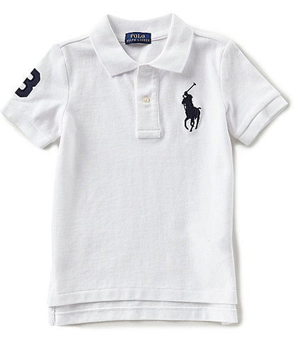 Polo Ralph Lauren Little Boys 2T-7 Short Sleeve Oversized Logo Classic Mesh Polo Shirt