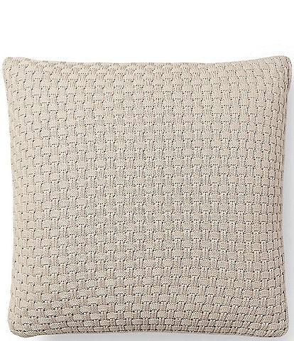 Ralph Lauren Elisabetta Bedding Collection Arrington Basket-Weave Knit Throw Pillow