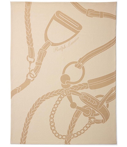 Ralph Lauren Equestrian Stadium Wool Cashmere Blend Throw Blanket