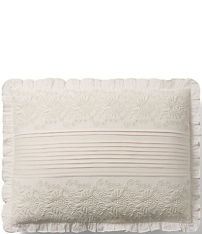 Ralph Lauren Ludlow Collection Bridget Embroidered & Pleated Pillow