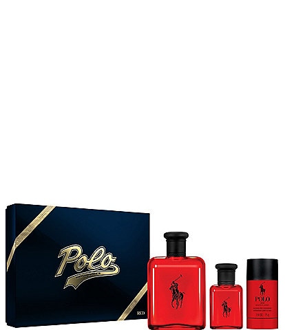 Ralph Lauren Men's Polo Red Eau de Toilette 3-Piece Gift Set