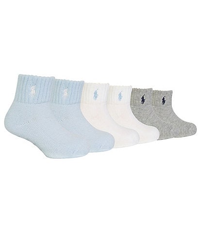 Polo Ralph Lauren Baby Newborn-24 Months 6-Pack Sport Quarter Socks