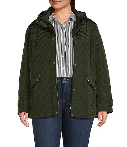 Ralph Lauren Plus Size Quilted Stand Collar Barn Jacket