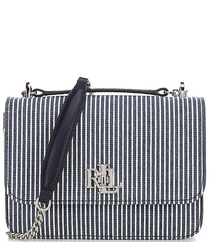 Ralph Lauren Striped Canvas Medium Sophee Shoulder Bag