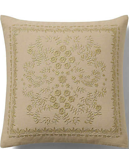 Ralph Lauren Vandership Embroidered Floral Square Pillow