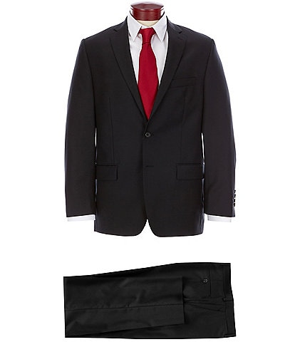 Ralph Ralph Lauren Classic Fit Black Flat Front Solid Wool Suit