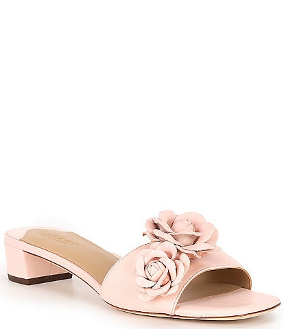 Lauren Ralph Lauren Fay Floral Leather Slide Sandals