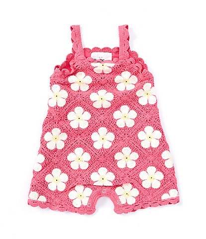 Rare Editions Baby Girls 3-24 Months Crocheted Daisy Romper