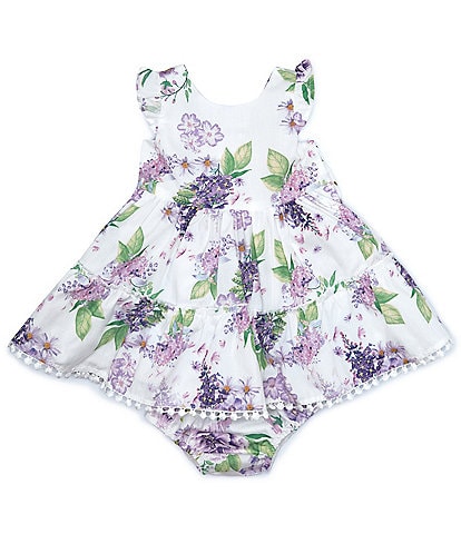 Rare Editions Baby Girls 3-24 Months Flutter Sleeve Floral-Printed Fit And Flare Dress
