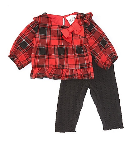 Rare Editions Baby Girls 3-24 Months Plaid Tunic Top & Solid Leggings Set