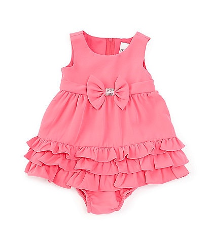 Rare Editions Baby Girls 3-24 Months Sleeveless Bow-Accented Fit-And-Flare Dress
