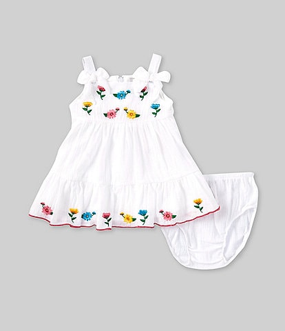 Rare Editions Baby Girls 3-24 Months Sleeveless Floral-Embroidered Gauze Fit-And-Flare Dress