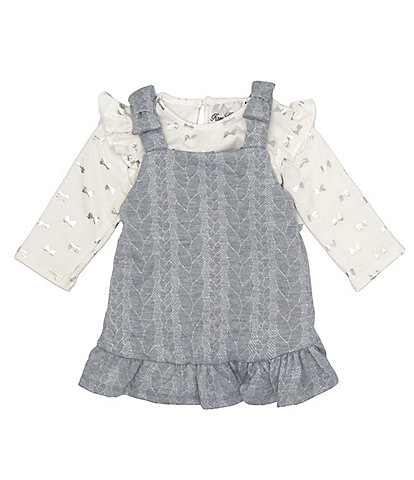 Calvin Klein Lucky Brand Little Girls 2T-6X Long Sleeve Printed French  Terry Top & Matching Rib-Knit Pant Set