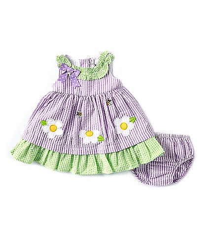 Rare Editions Baby Girls Newborn-24 Months Sleeveless Striped Fit-And-Flare Dress
