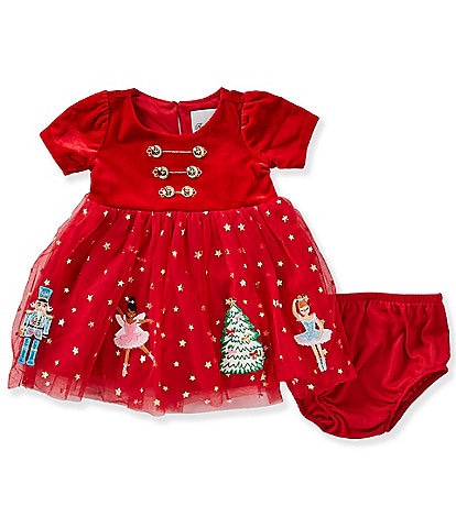 Rare Editions Baby Girls Nutcracker Applique Dress