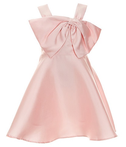 Rare Editions Big Girls 7-16 Sleeveless Bow-Accented Mikado A-Line Dress