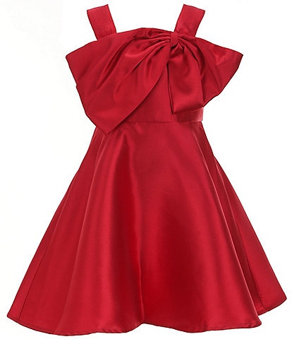 Rare Editions Big Girls 7-16 Sleeveless Bow-Accented Mikado Fit & Flare Dress