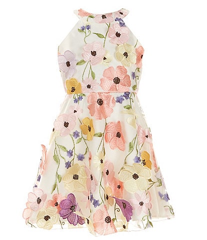 Girls Dresses Size 2 3 4 5 6 7 8 9 10 11 12 Summer Floral Pink Lace Ruffle  Dress | eBay