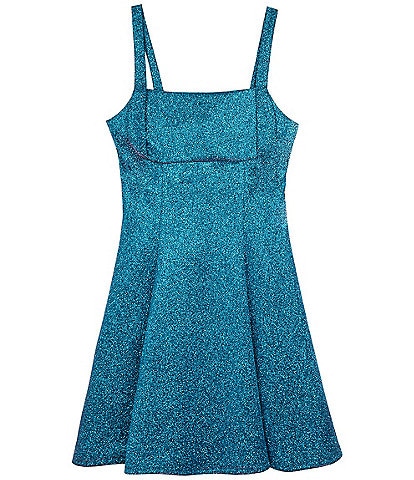 Rare Editions Big Girls Sleeveless Metallic Empire-Waist Dress