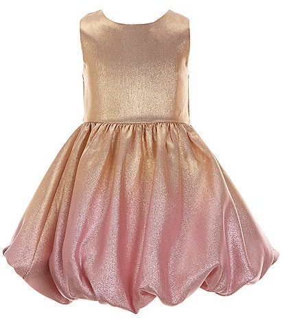 Rare Editions Big Girls 7-16 Sleeveless Ombre Metallic Bow-Back Fit-And-Flare Dress