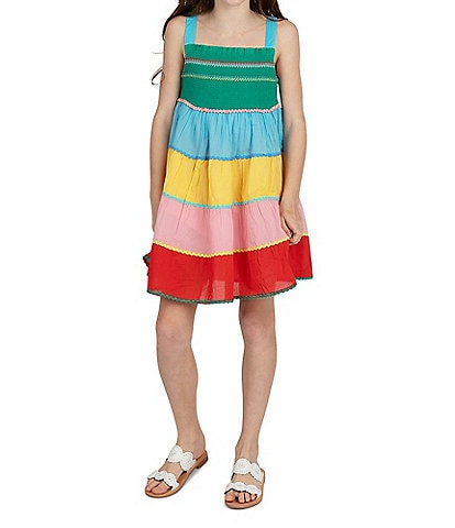 Rare Editions Big Girls 7-16 Sleeveless Ricrac-Trimmed Colorblock Fit & Flare Dress