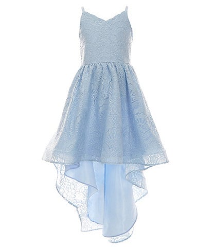 Rare Editions Big Girls 7-16 Sleeveless Sequin-Embellished Extreme-High-Low-Hem Lace Ballgown