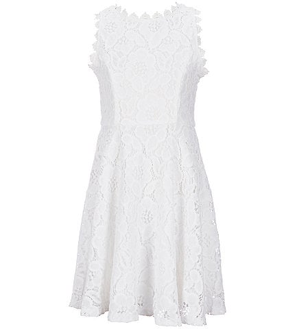 Rare Editions Big Girls 7-16 Two-Tone-Lace Fit-And-Flare Dress