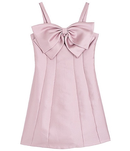 Rare Editions Big Girls Sleeveless Bow-Front Paneled Mikado A-Line Dress
