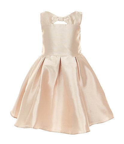 Rare Editions Little Girls Bow-Accented Cutout-Front Fit-And-Flare Mikado Dress