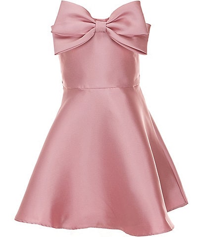 Rare Editions Little Girls 2T-6X Bow-Accented Mikado Fit-And-Flare Dress