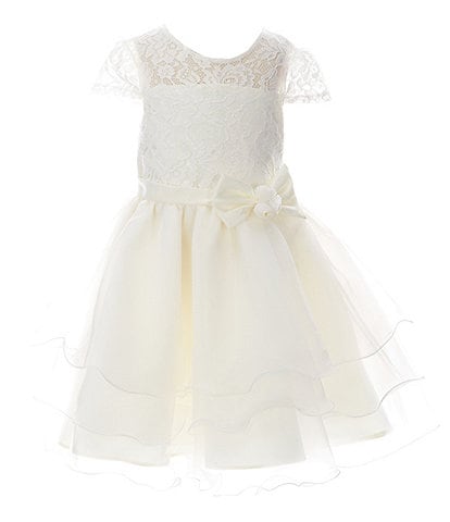 Rare Editions Little Girls 2T-6X Cap-Sleeve Lace/Organza Fit-And-Flare Dress