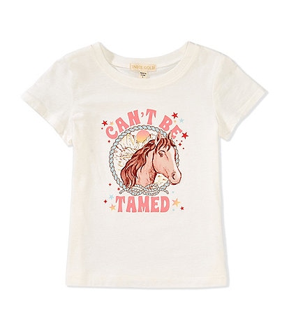 Indie Gold Little Girls 2T-6X Short Sleeve Can't Be Tamed Graphic T-Shirt