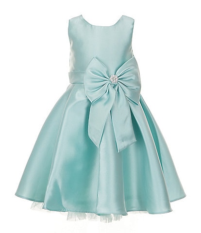 Rare Editions Little Girls 2T-6X Sleeveless Bow-Accented Mikado Fit-And-Flare Dress
