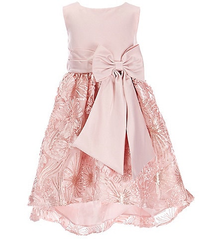 Rare Editions Little Girls 2T-6X Sleeveless Bow Waist Satin Soutache High Low Skirt Dress