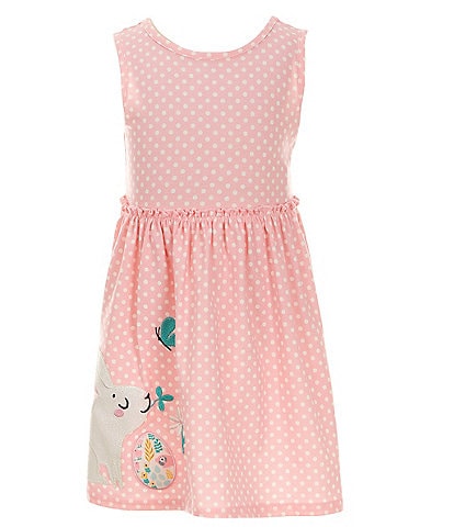 Rare Editions Little Girls 2T-6X Sleeveless Easter-Bunny-Appliqued Fit-And-Flare Dress
