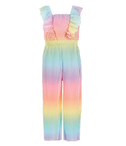 Rare Editions Little Girls 2T-6X Sleeveless Rainbow-Pattern Jumpsuit