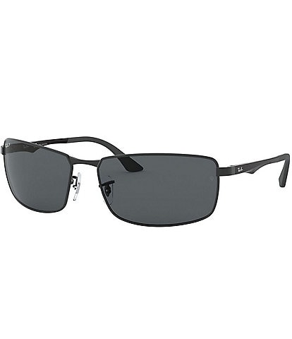 Ray-Ban Men's 0RB3498 64mm Rectangle Polarized Sunglasses