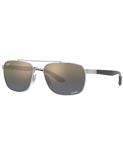 Ray-Ban Men's RB3701 59mm Polarized Rectangle Sunglasses
