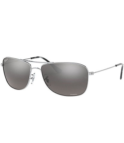 Ray-Ban Unisex 0RB3543 59mm Aviator Mirrored Polarized Sunglasses